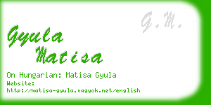 gyula matisa business card